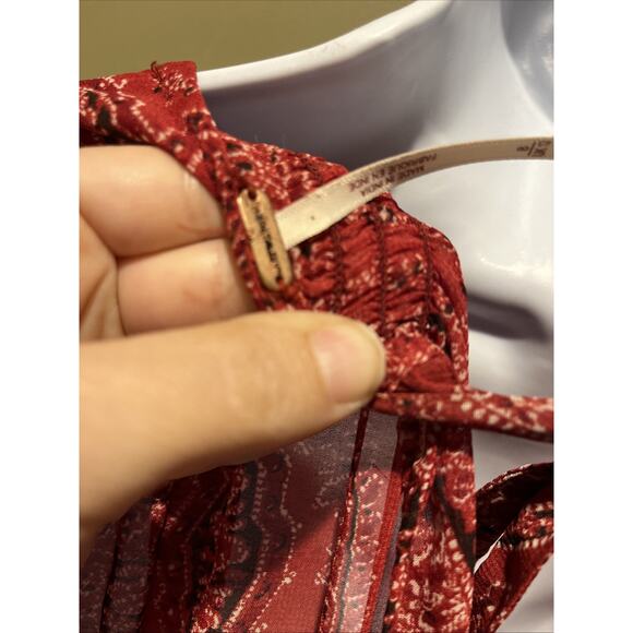 NWOT Free People Mirage Maxi Dress Size 8 MSRP: $198 Brick Red Paisley Boho - Picture 12 of 16